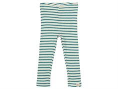 Petit Piao leggings turquoise/dark off-white striped